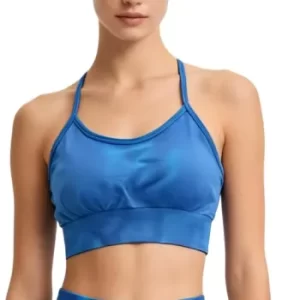 Compression sports Bras blue front